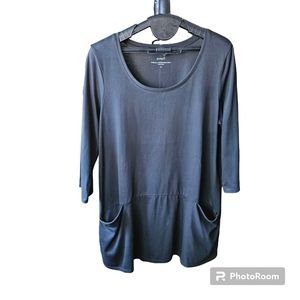 J. Jill Pure Jill Curved-Seam Tunic Black Size Medium
